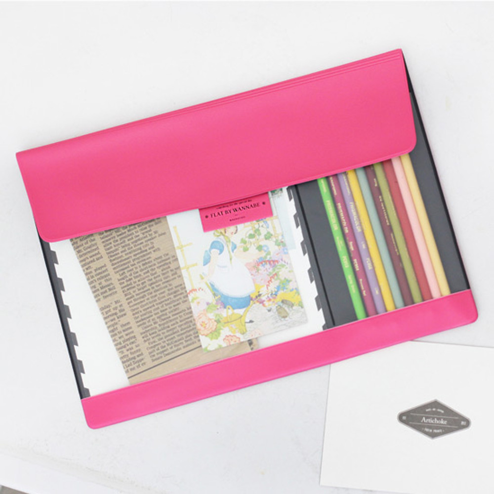 Hot pink - Wannabe flat file folder pouch