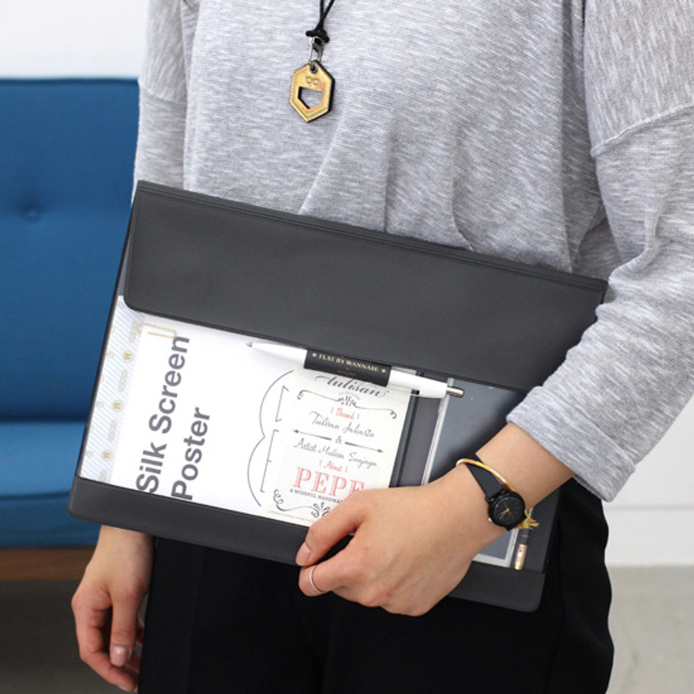 Black - Wannabe flat file folder pouch