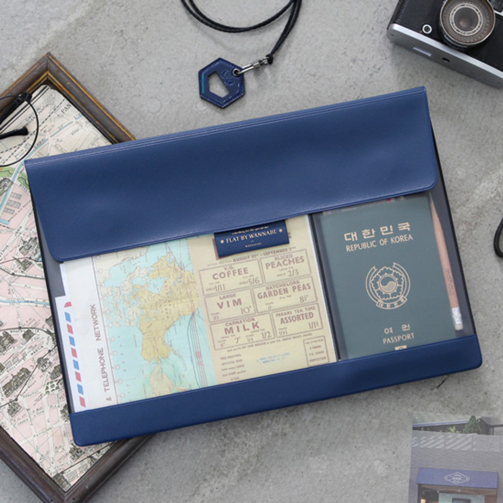 Navy - Wannabe flat file folder pouch