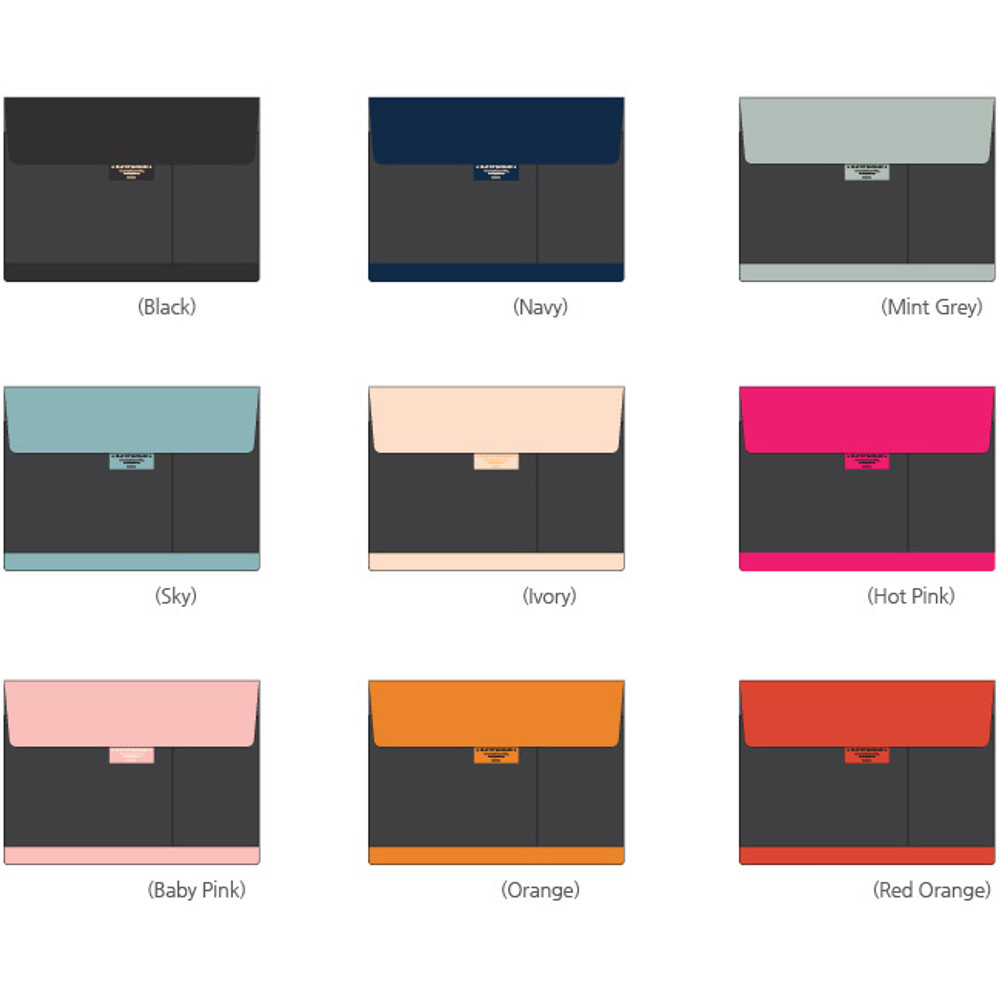 Colors of Wannabe flat file folder pouch