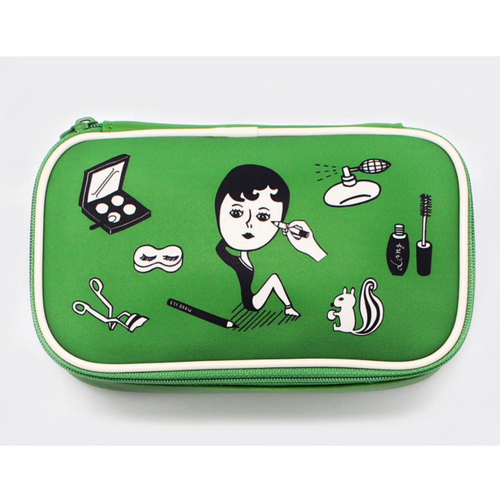 Aurore makeup khaki block small pouch