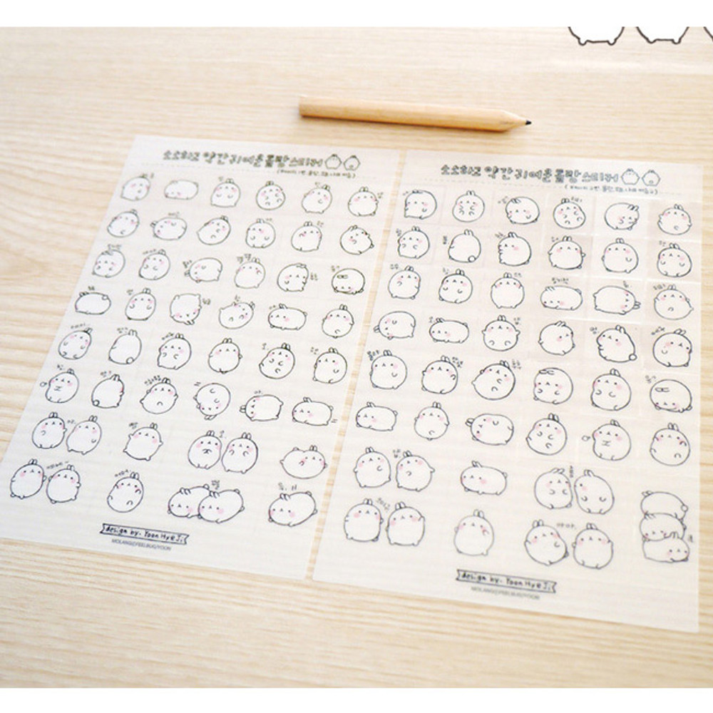 Molang cute deco sticker set ver.1
