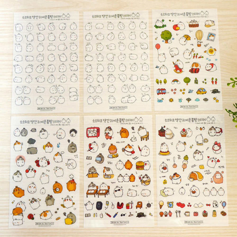 Molang cute deco sticker set ver.1