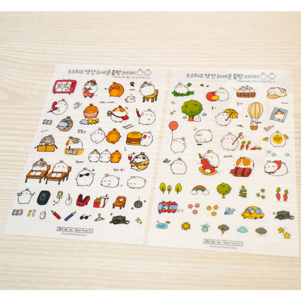 Molang cute deco sticker set ver.1