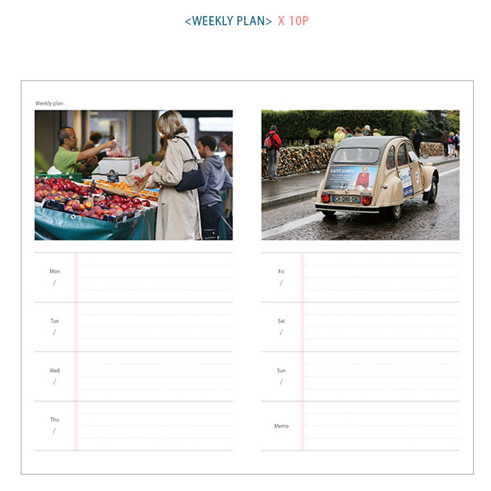 Weekly plan - 2016 Paris one month undated diary
