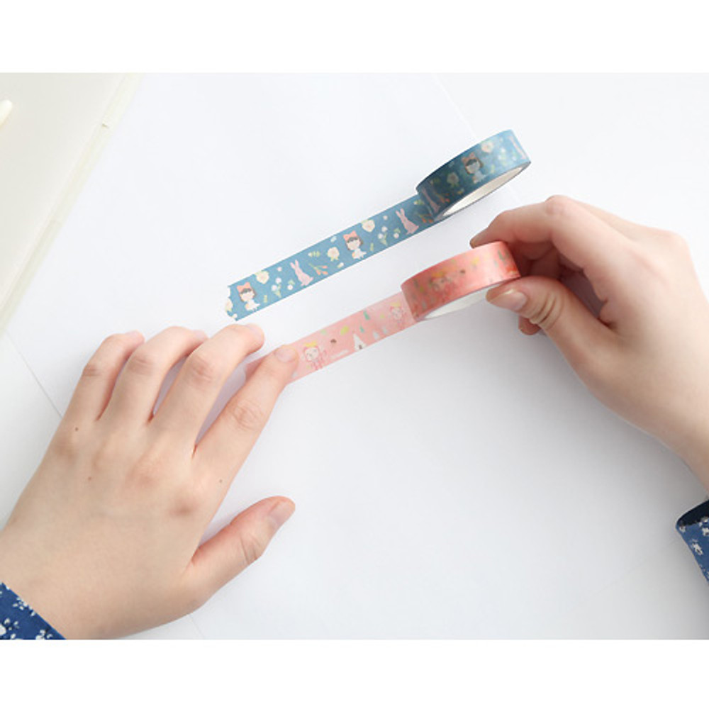 D - Hellogeeks pattern washi masking tape set