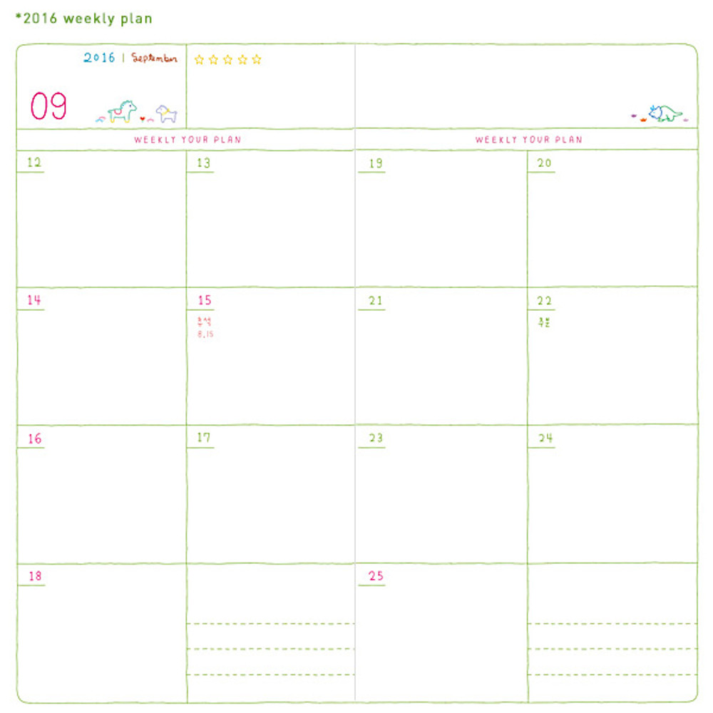 Weekly plan
