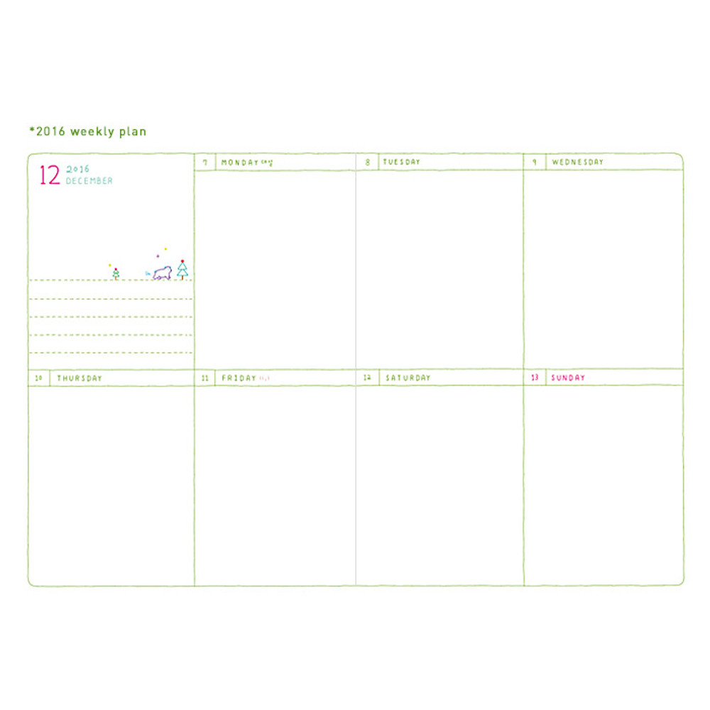 Weekly plan
