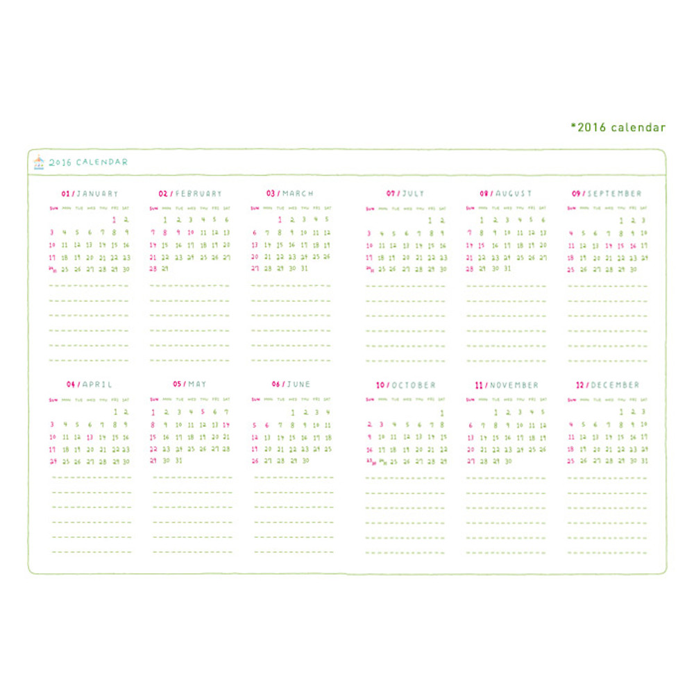 2016 Calendar