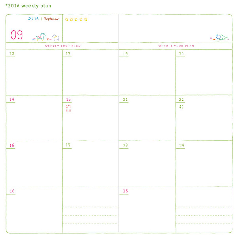 Weekly plan
