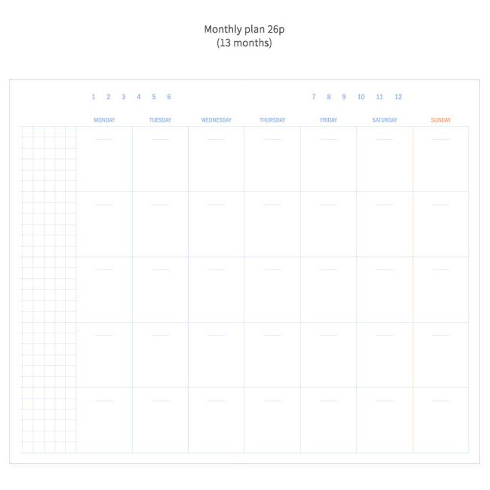 Monthly plan - 2016 Bonne promenade pattern undated planner 