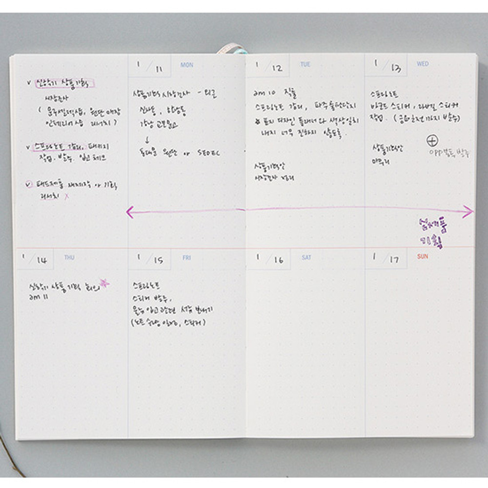 Weekly plan