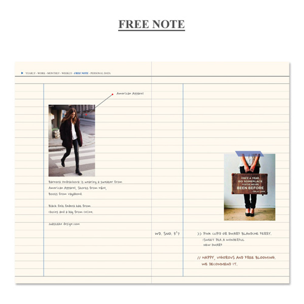 Free note - 2016 Pictogram life medium dated diary