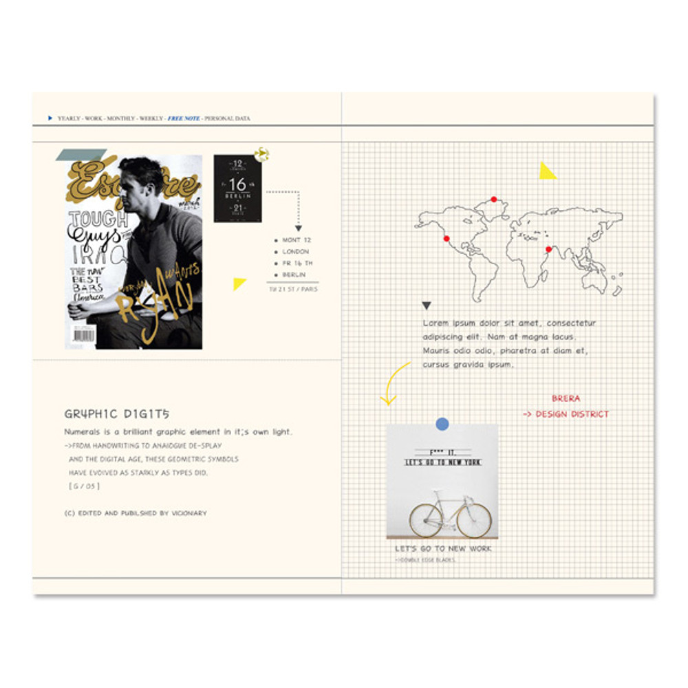 Free note - 2016 Pictogram life medium dated diary