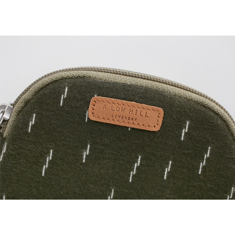Detail of A low hill basic winter half moon coin case