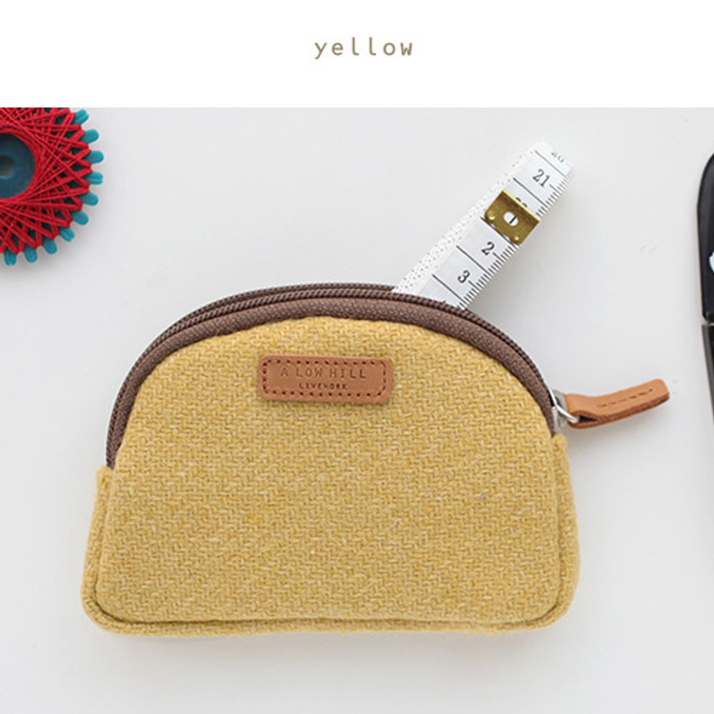 Yellow - A low hill basic winter half moon coin case