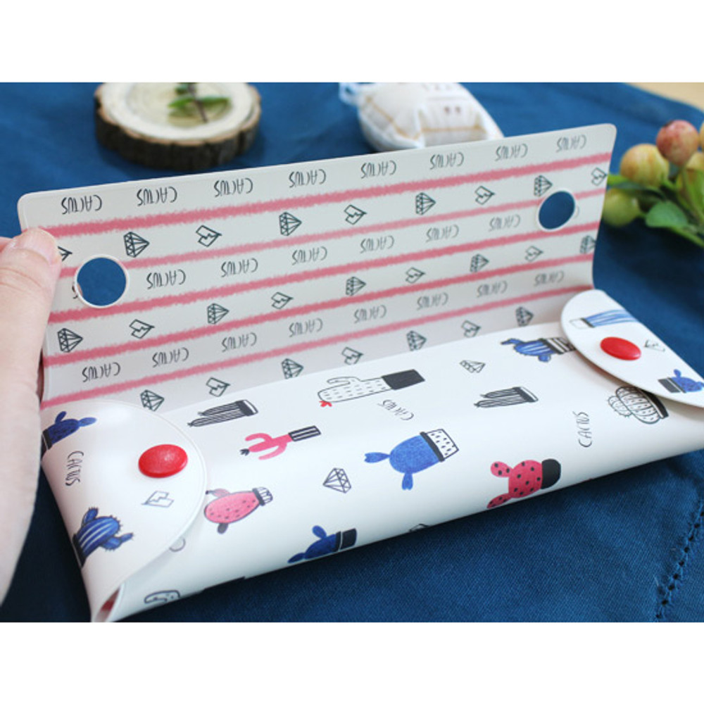 Cactus - Cactus flower pattern folding pencil case