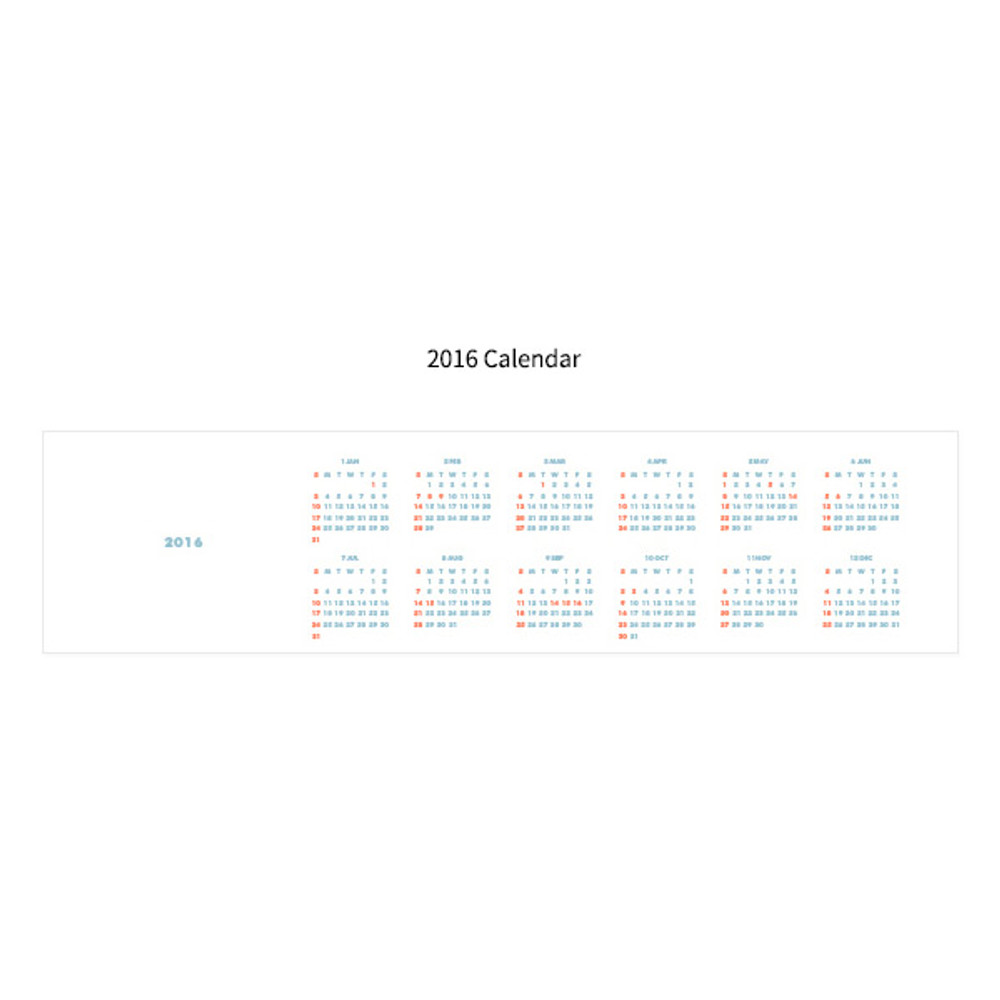 2016 Calendar - Desk wirebound dated planner