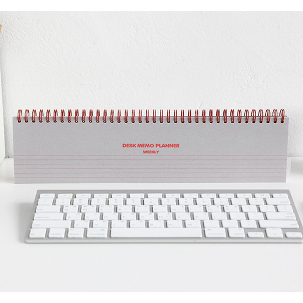 Gray - Desk wirebound undated weekly planner
