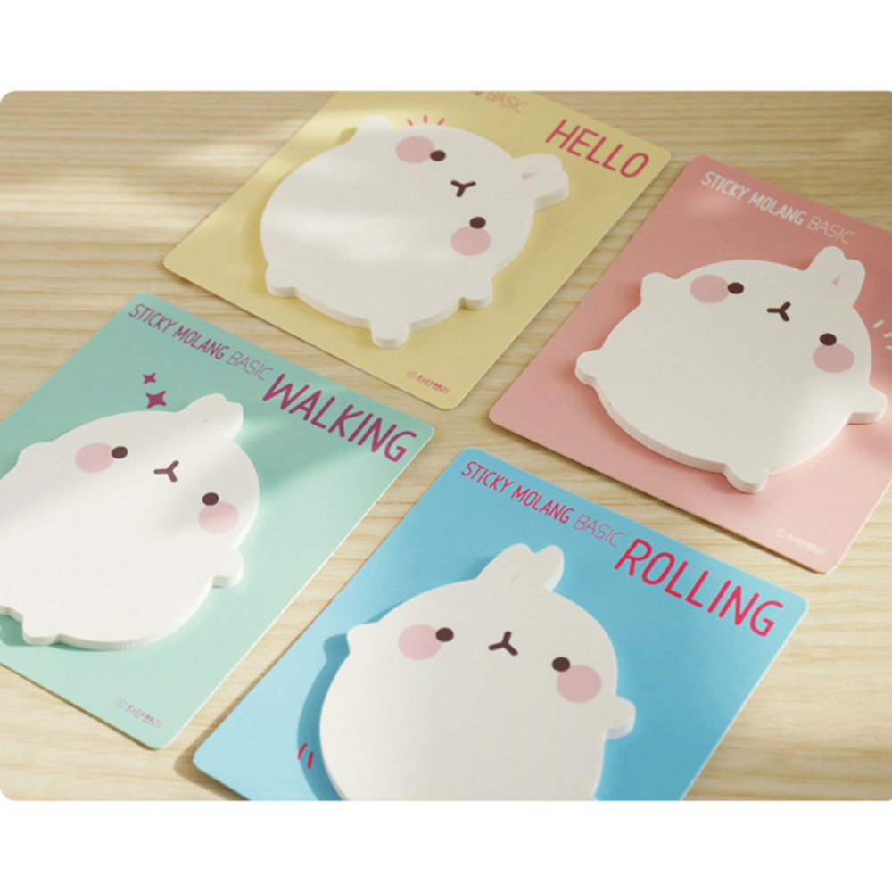 Molang Rabbit Post-it Memo Pad - Yellow  Kawaii school supplies, Cute  school supplies, Cute school stationary