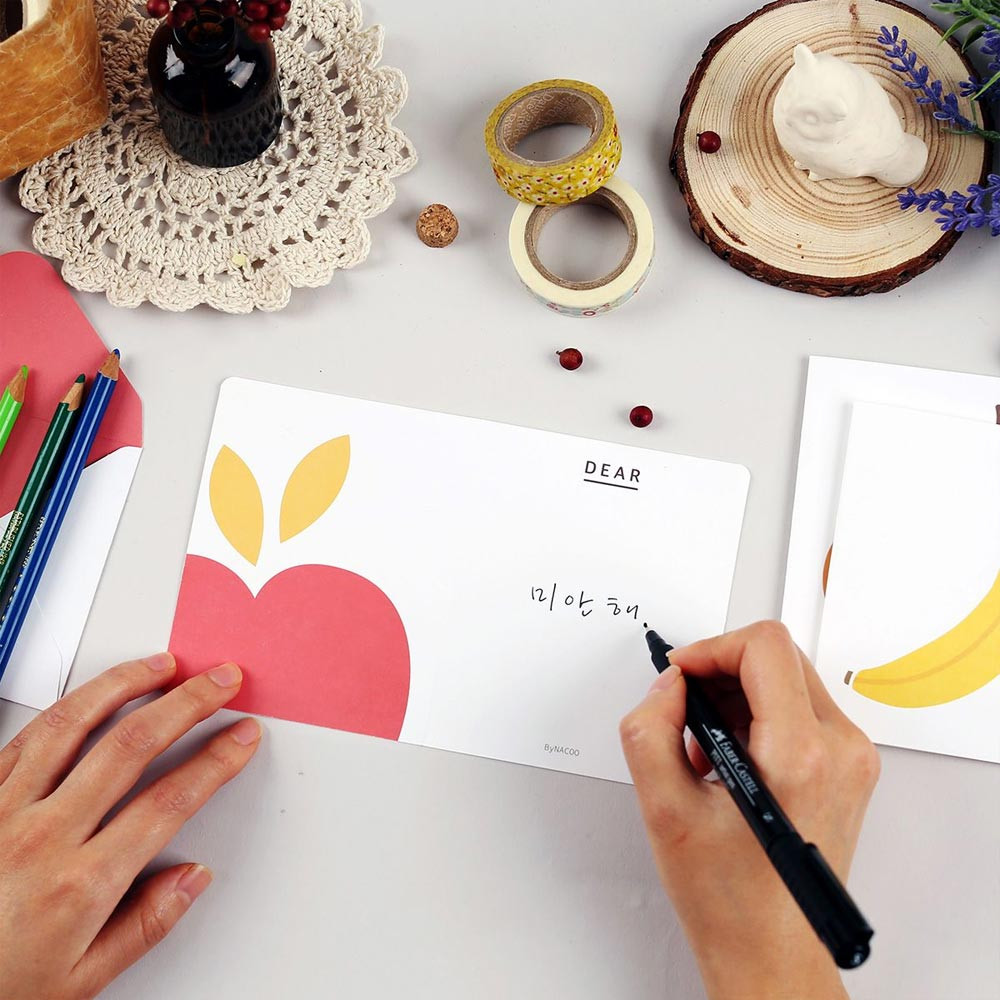 Usage example of Nacoo Fruits Illustration Card Set