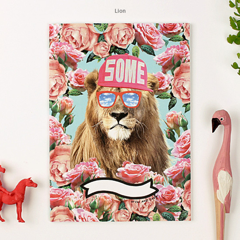 Lion - Fashionista animal lined notebook