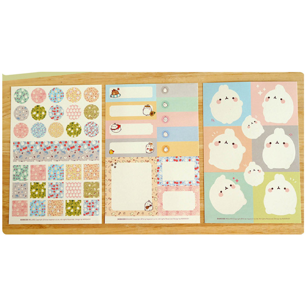 BOOKCODI Molang cute deco transparent sticker set ver.4 - fallindesign