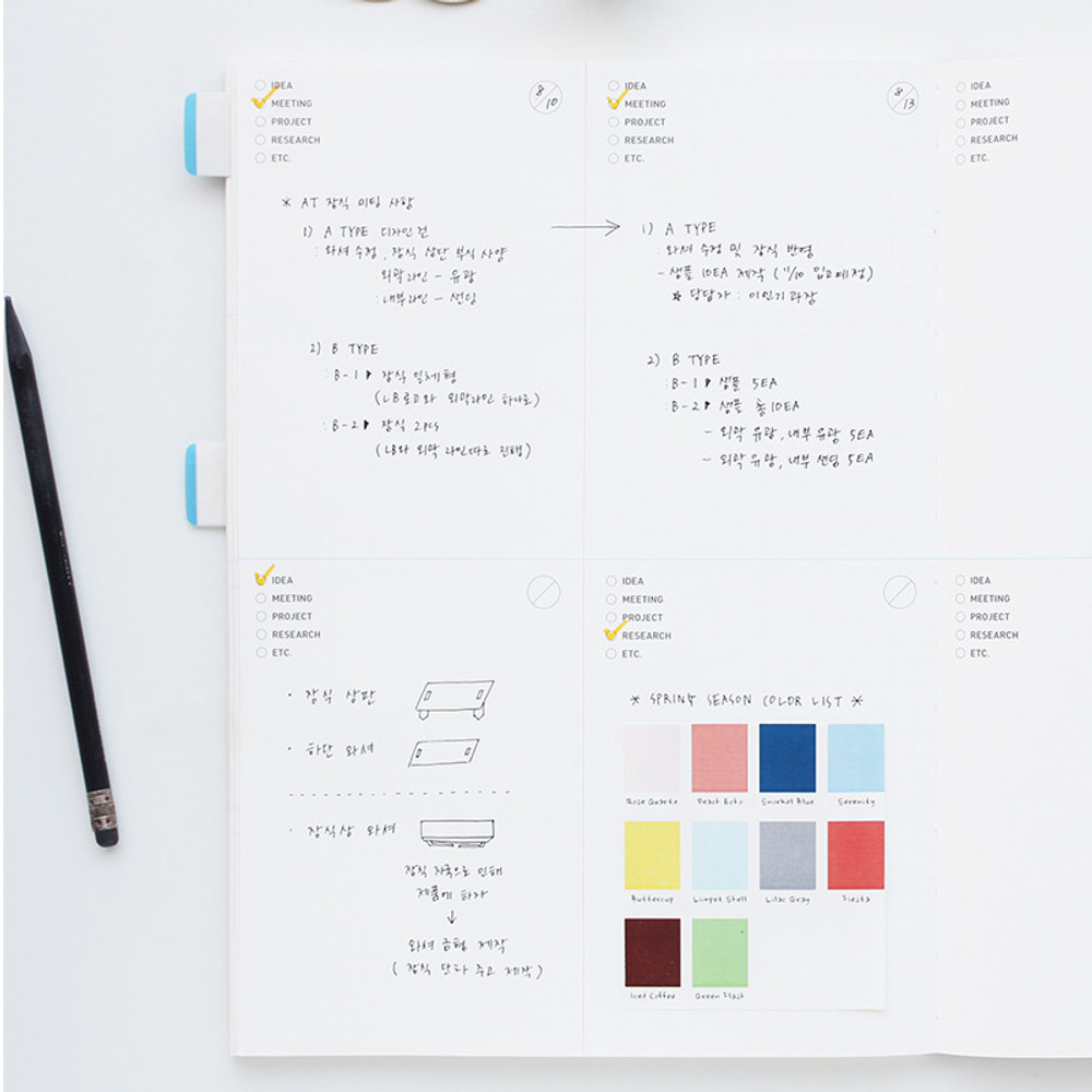 Process note - The project undated planner