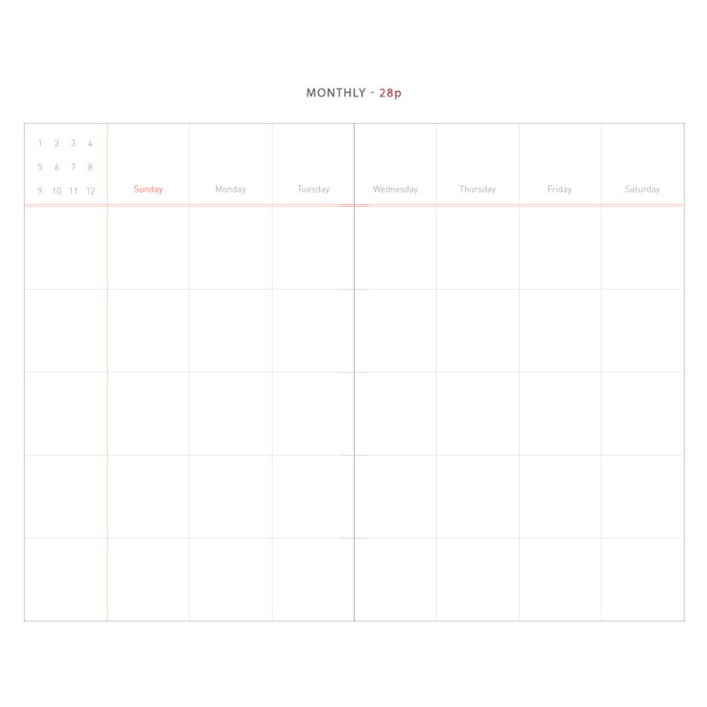 Monthly - Live your life undated diary scheduler