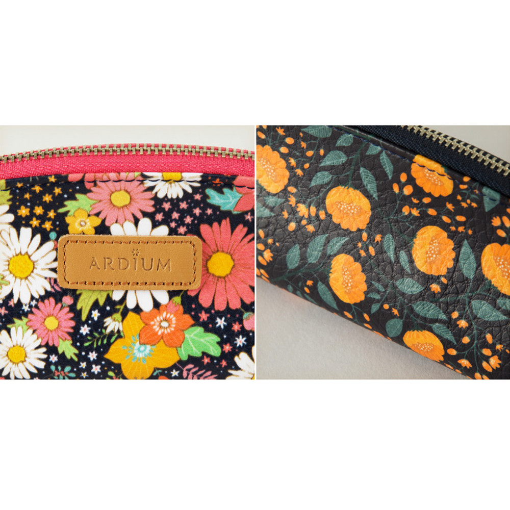 Ardium Standing Pencil Case, Navy Cherry Blossom