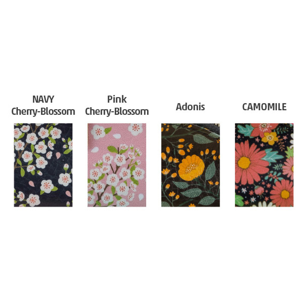 Flower pattern half moon zipper pencil case