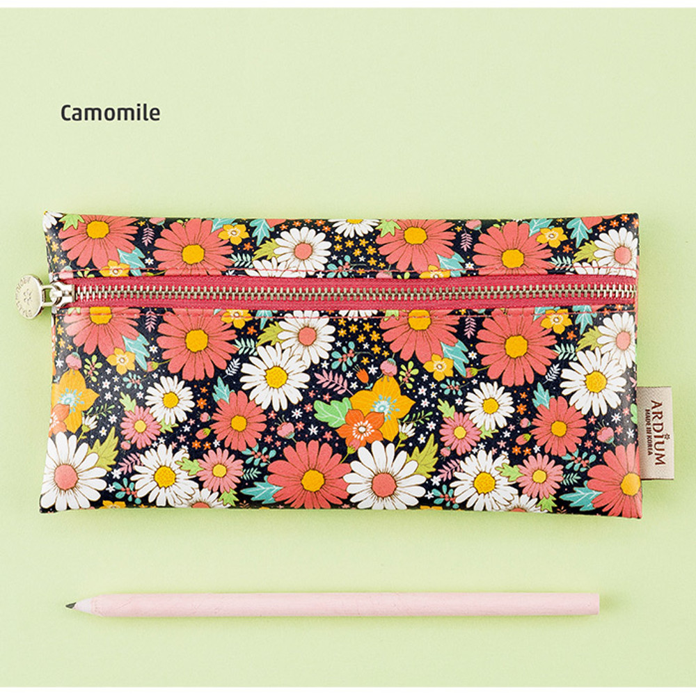 AKIRO Pencil Case, Cute Floral Flower Canvas Zipper Pencil Cases Lovely  Fabric Flower Tree Pen Bags Supplies 4 Pcs