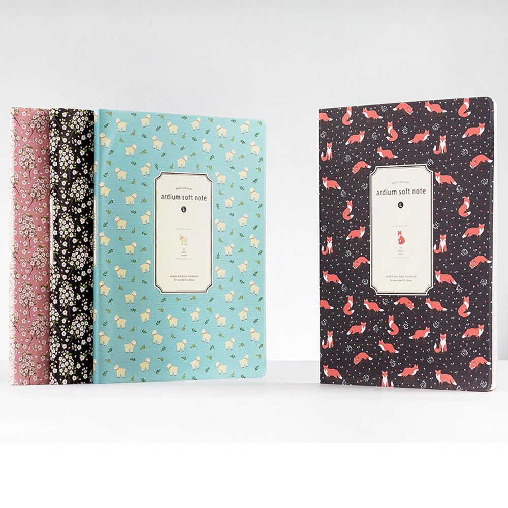 Soft pattern lined notebook large