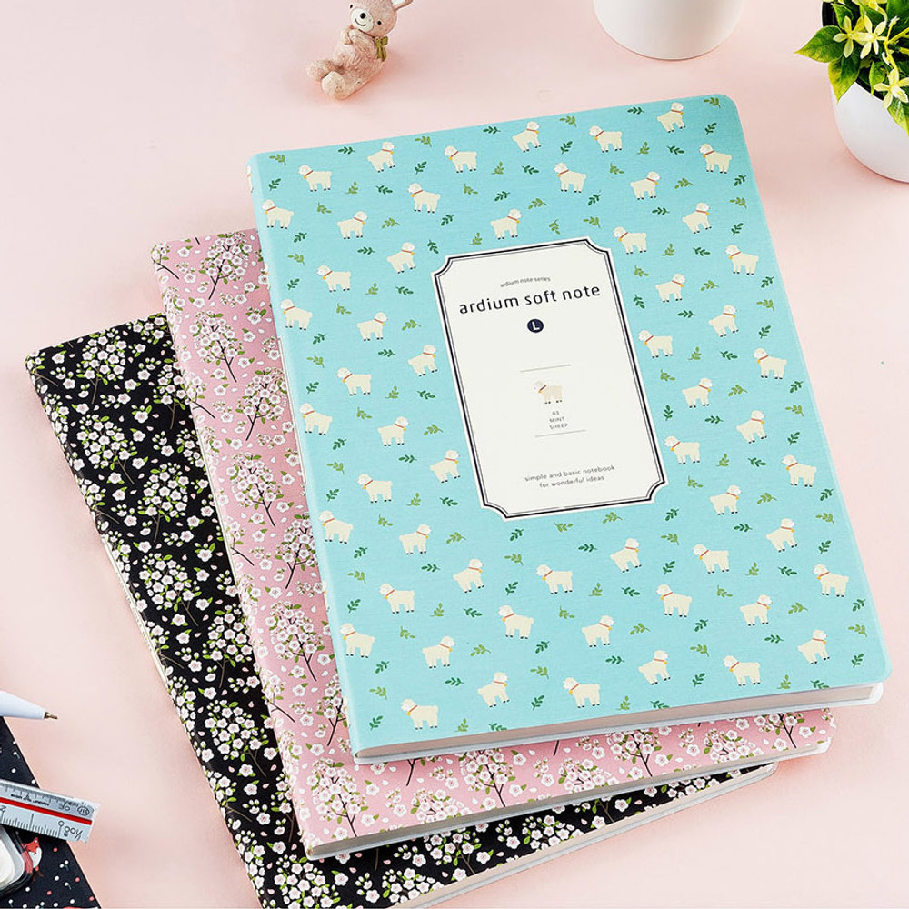 Soft pattern lined notebook large