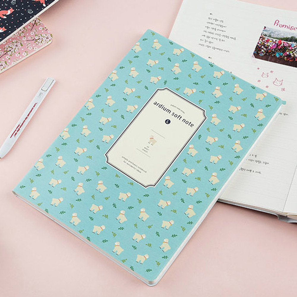 Soft pattern lined notebook large