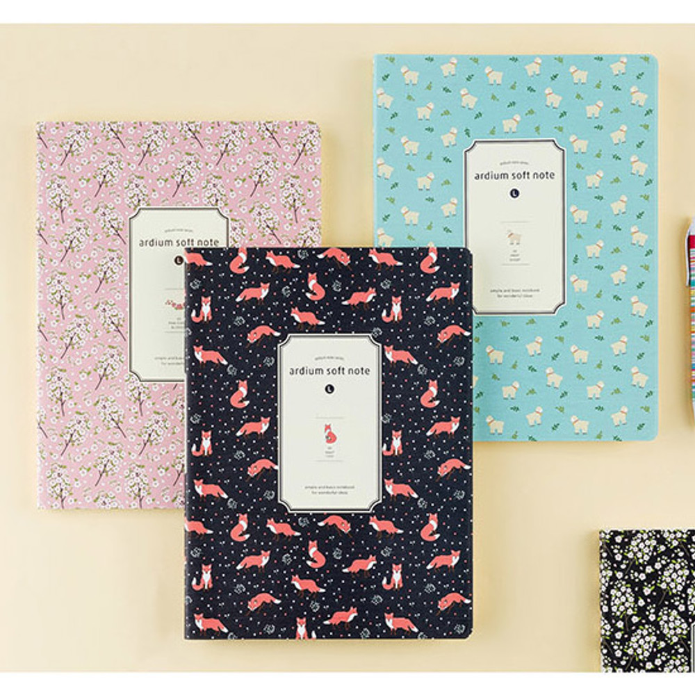 Soft pattern lined notebook large