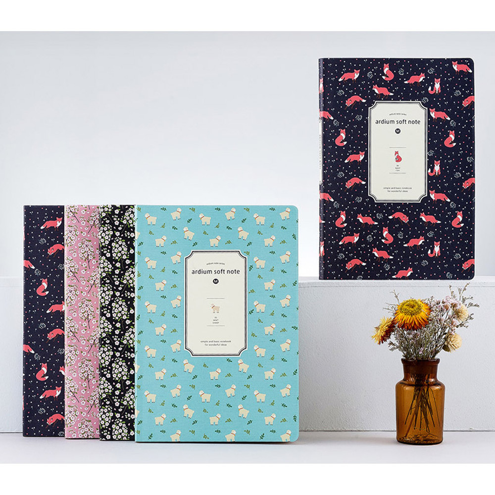 Soft pattern lined notebook medium