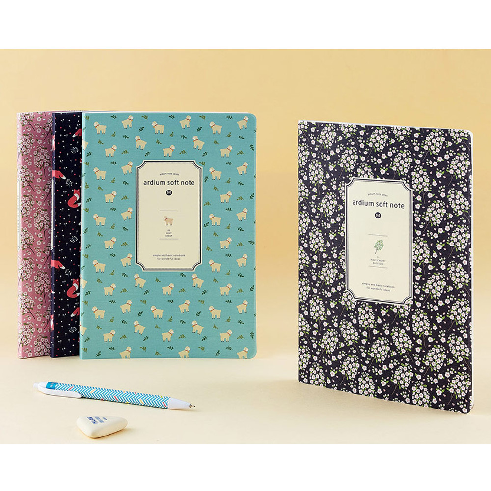 Soft pattern lined notebook medium