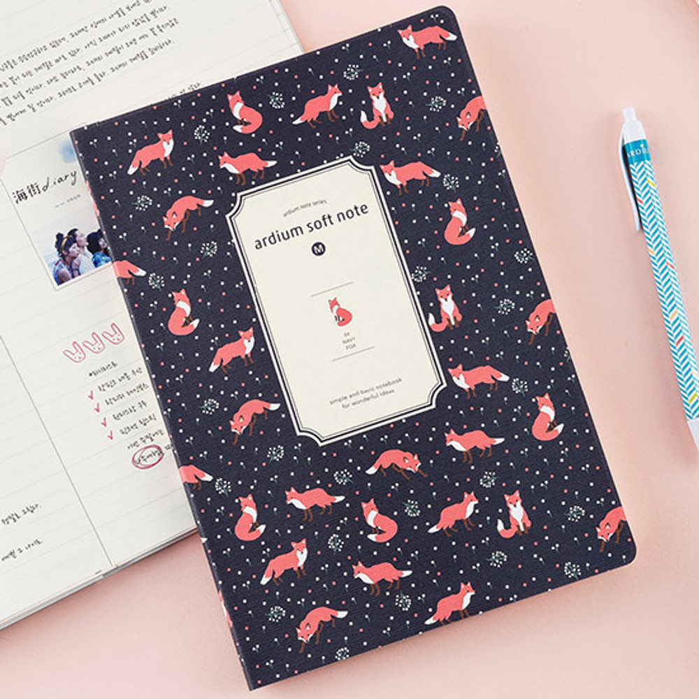 Soft pattern lined notebook medium