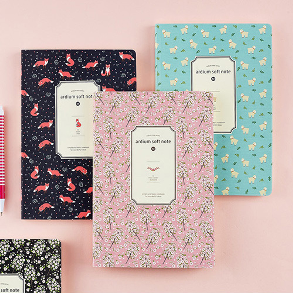 Soft pattern lined notebook medium