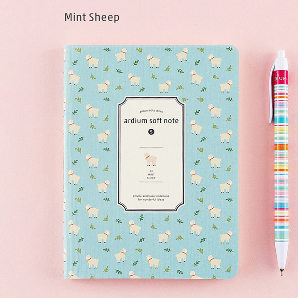 Mint sheep - Soft pattern lined notebook small