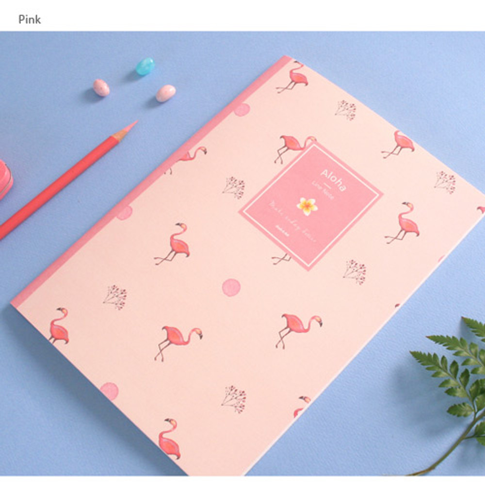 Pink - Make today better aloha lined notebook