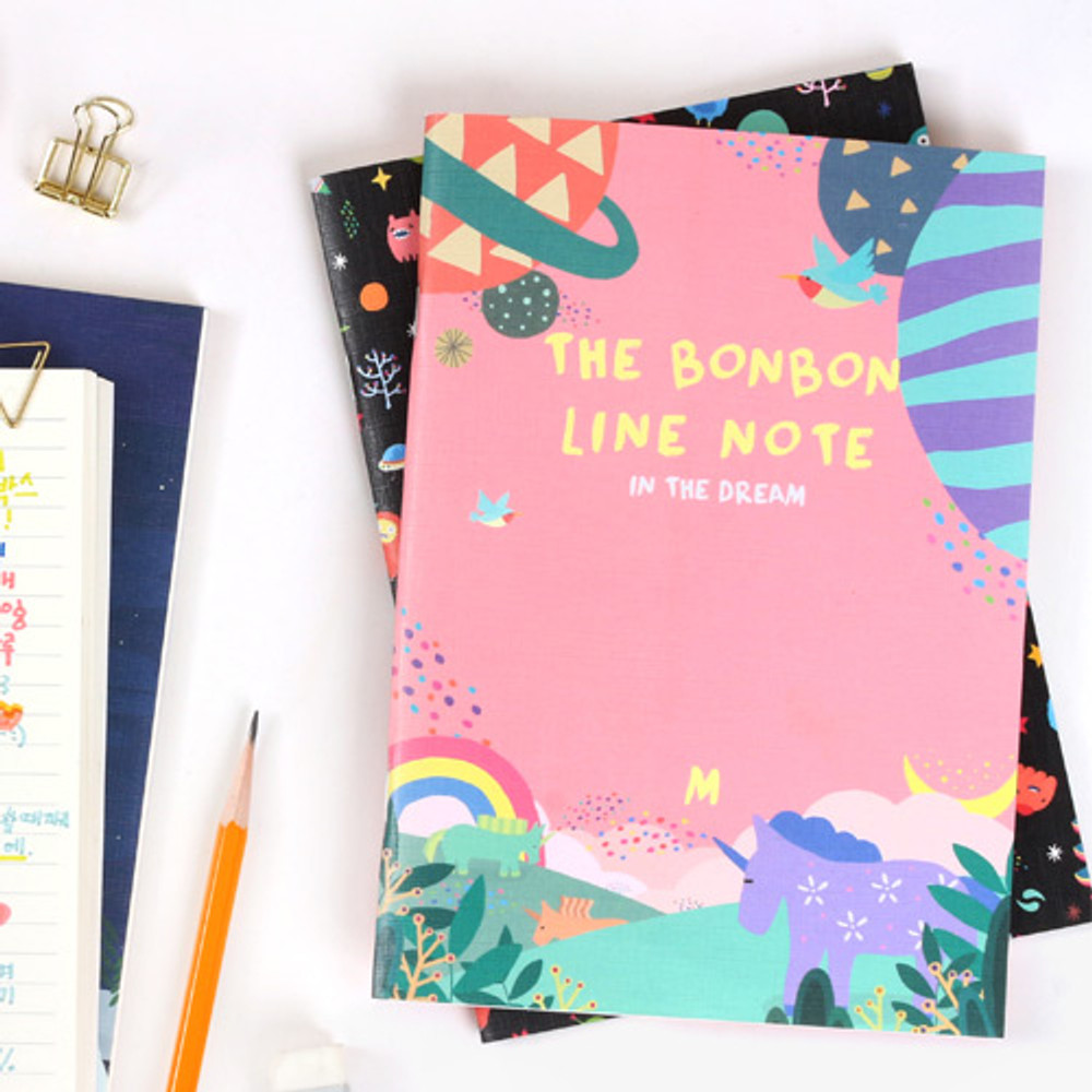 Bon Bon pattern lined notebook medium ver.2 
