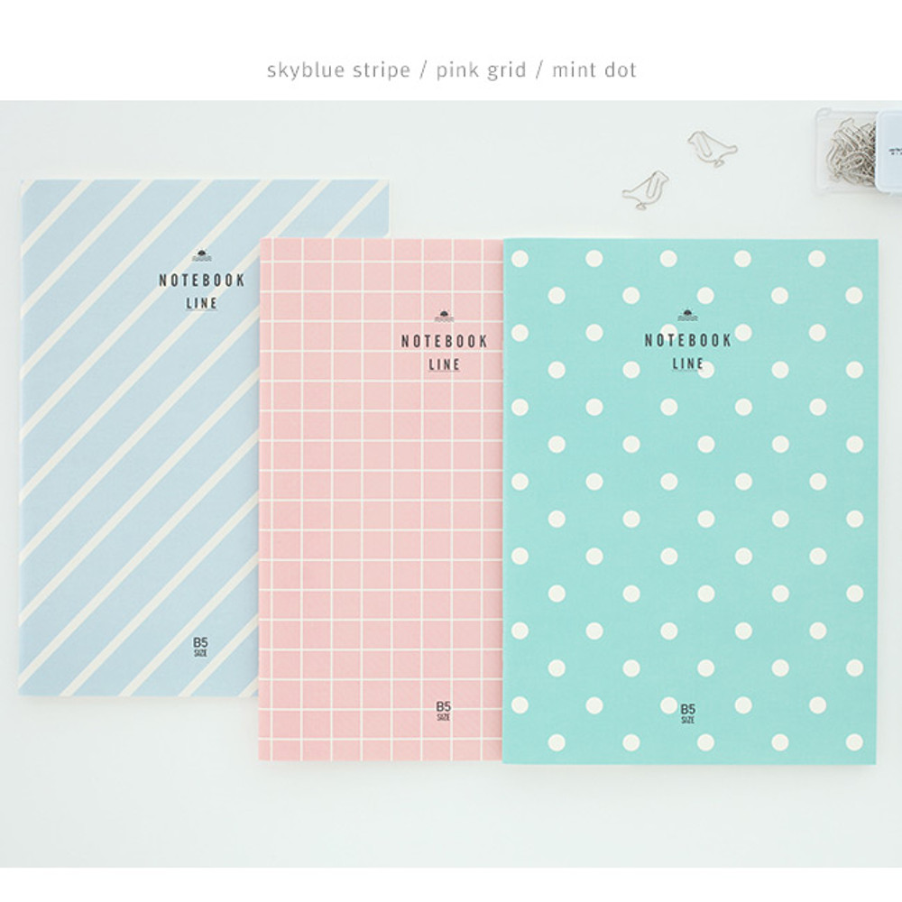 Skyblue stripe, Pink gold, Mint dot