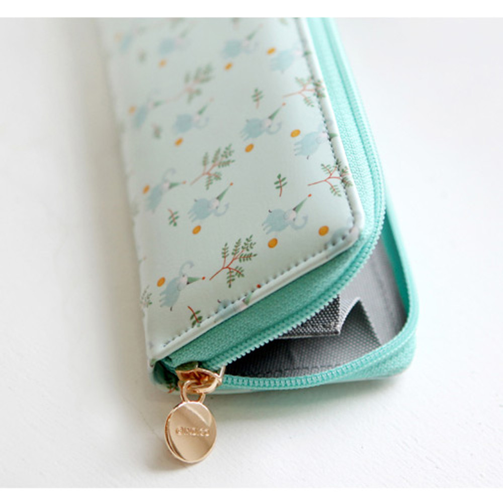Indigo Willow story pattern big zipper pencil case - fallindesign