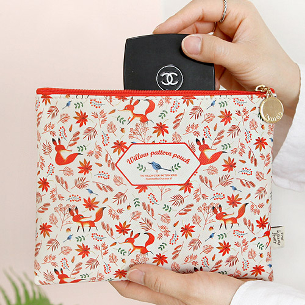 Maple - Willow story pattern flat zipper pouch
