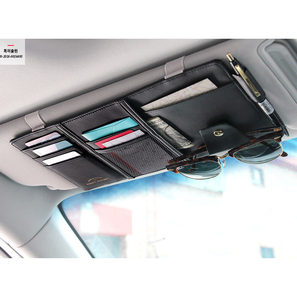 Black - Wherever you go sun visor organizer