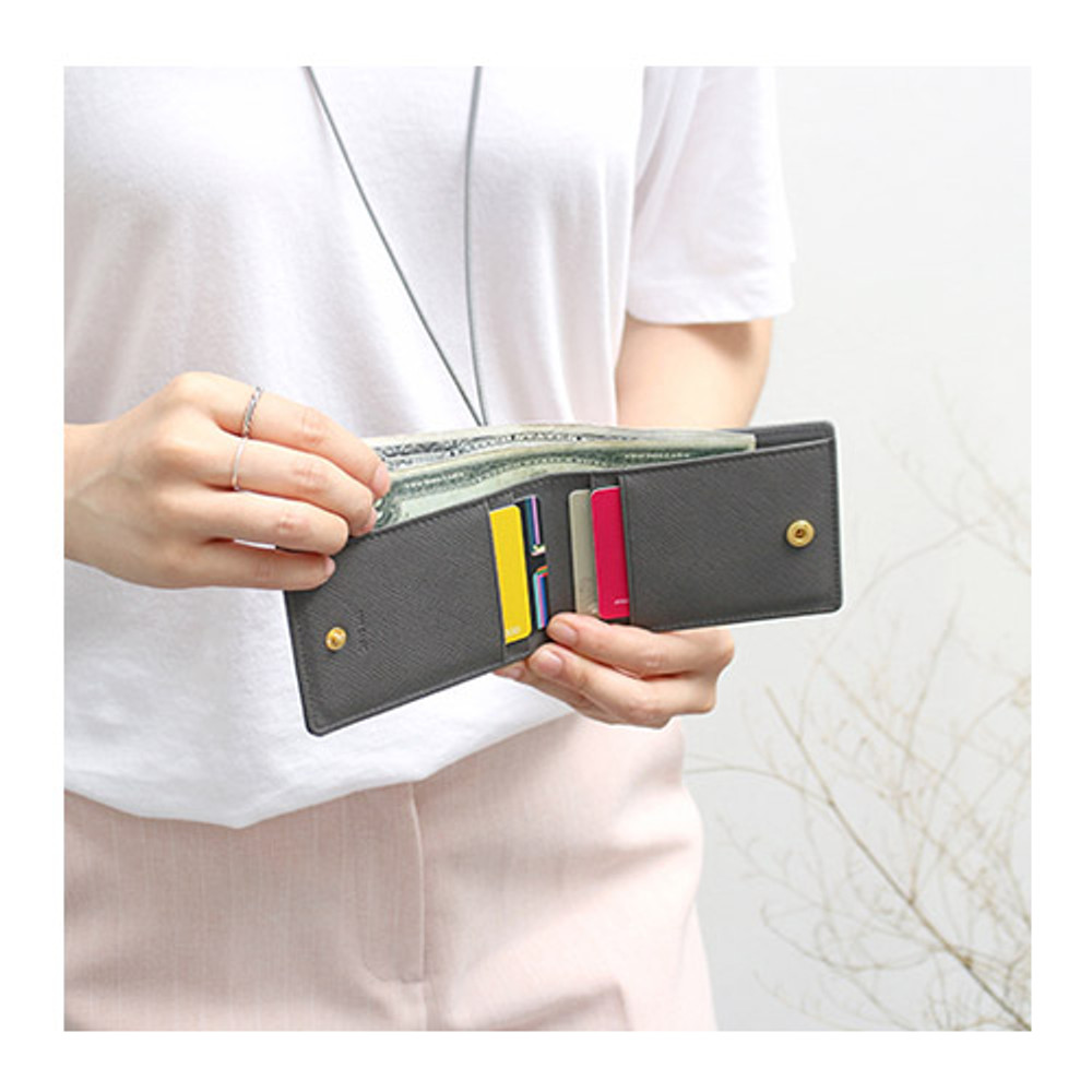 Indigo The Prism slim card wallet with neck strap - fallindesign