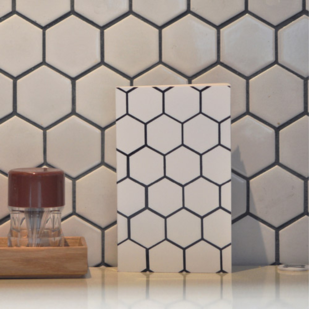 White Hexagon paperback plain notebook 