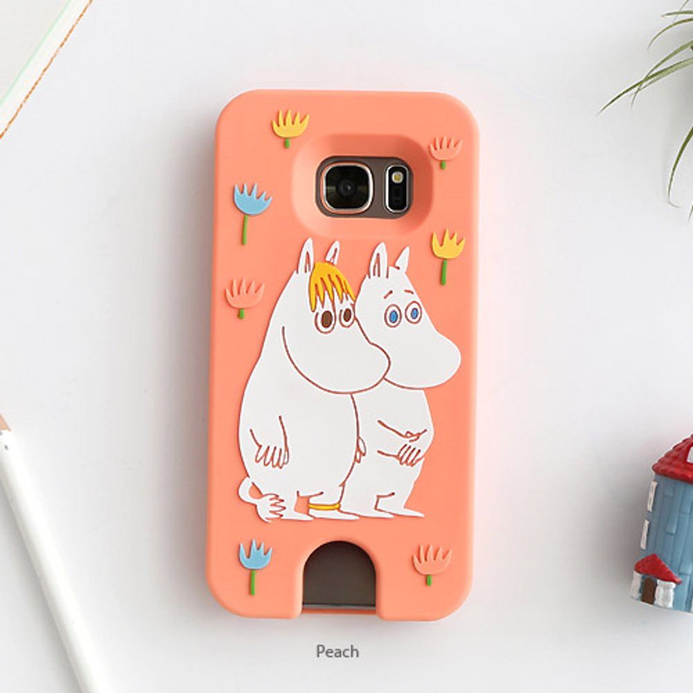 Peach - Moomin silicone soft case for Galaxy S7